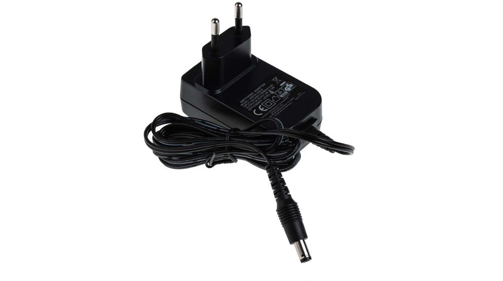 Power Supply 24V 1A 24W Euro Type C (CEE 7/16) Plug 2.1 x 5.5 mm Barrel Plug